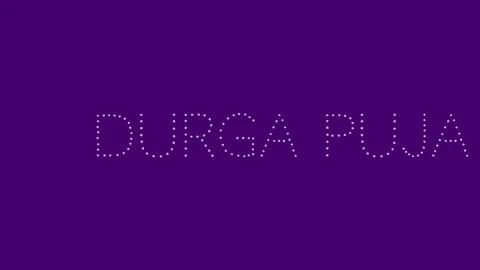 Durga Puja text animated video. Indian religion festival Stock Footage 288041686