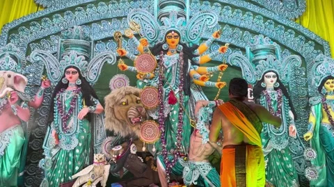 Durga Puja in West Bengal Stock Footage 323360633