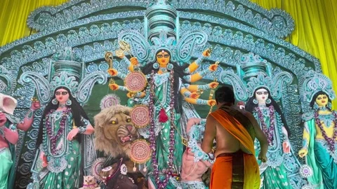 Durga Puja in West Bengal Video stock 323360941