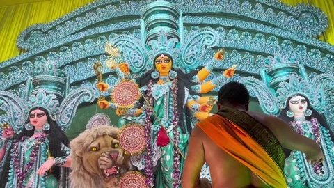 Durga Puja in West Bengal Stock Footage 323361335