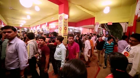 Durga Puja,Crowd, Timelapse in India Stock Footage 57936512