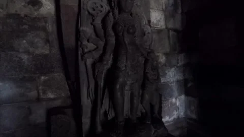 Durga Statue inside Shiva Temple, Prambanan, Java, Indonesia Stock Footage 247264932
