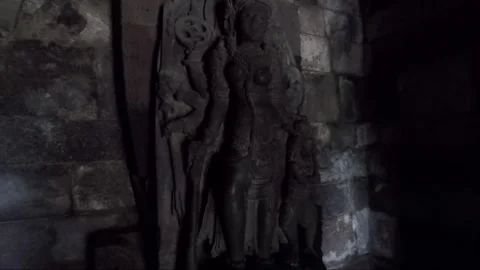 Durga Statue inside Shiva Temple, Prambanan, Java, Indonesia Stock Footage 247264974