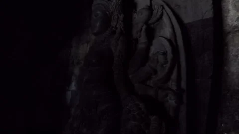 Durga Statue inside Shiva Temple, Prambanan, Java, Indonesia Stock Footage 247329758