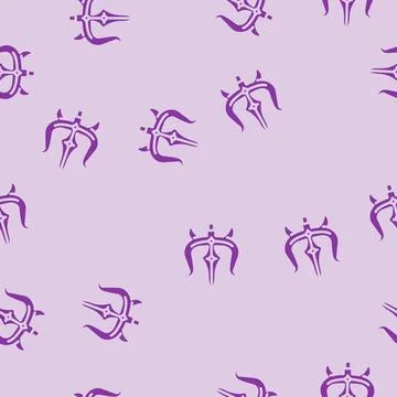 Durga trident trishul glyph vector seamless pattern Stock Illustration