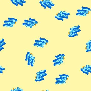 Durga trident trishul isometric icon seamless pattern Stock Illustration