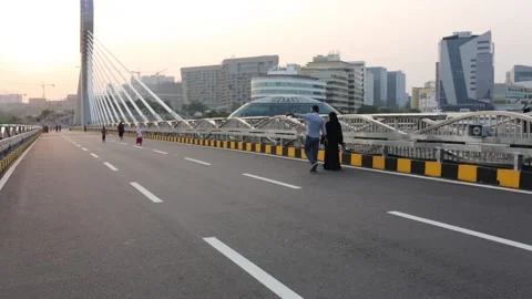 Durgam Cheruvu Bridge Stock Footage 141806507