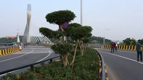 Durgam Cheruvu Bridge Stock Footage 141806534