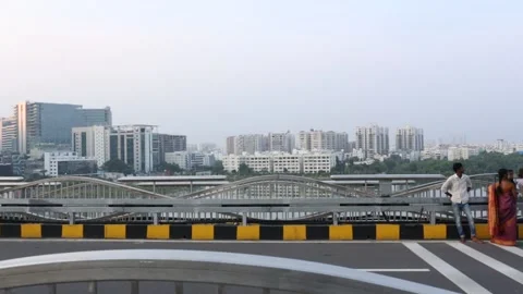Durgam Cheruvu Bridge Video stock 141806600