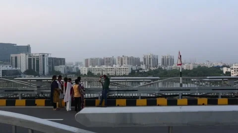 Durgam Cheruvu Bridge Stock Footage 141806657