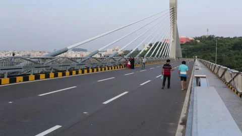 Durgam Cheruvu Bridge Stock Footage 141806663