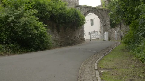 DURHAM CASTLE WALLS GATEWAY Stock Footage 77605885