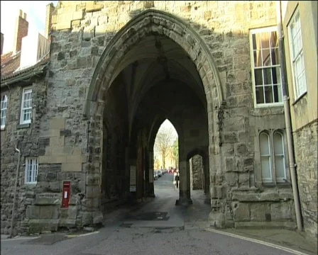 Durham Cathedral Archway Stock Footage 371519
