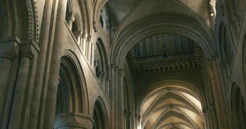 Durham Cathedral Interior Slow Motion #3 Stock-Footage 270002665