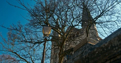 Durham Cathedral with lamp post 库存影片 106823427