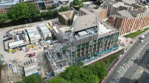 Durham City Center Milburngate Development Construction Site Stock Footage 225338300