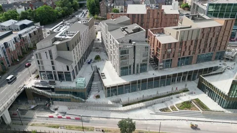Durham City Center Milburngate Development Construction Site Stock Footage 225339017