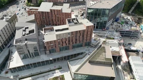 Durham City Center Milburngate Development Construction Site Stock Footage 225341374