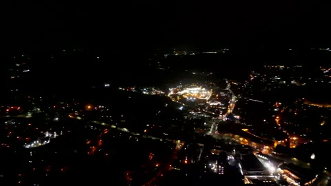 Durham City At Night 360 Paramic night flying Drone 動画素材 234660636