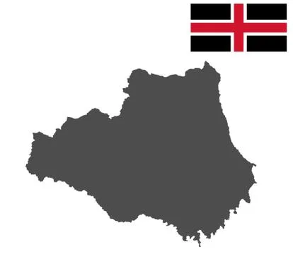 Durham county map. Vector map of County Durham in England. Illustration