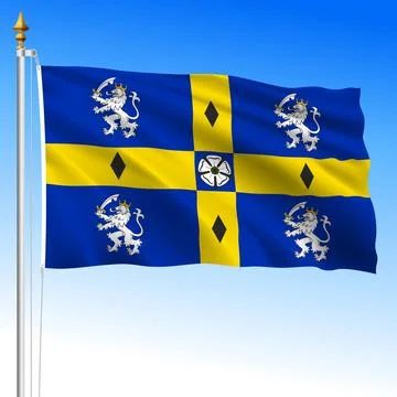 Durham county waving flag, England, United Kingdom, illustration Stock-Illustration