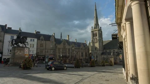 DURHAM, ENGLAND, AUGUST 2017. Durham Marketplace, Durham, England. Clip 02 動画素材 80109806