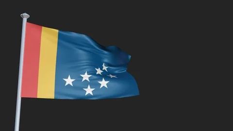 Durham North Carolina - Loopable 3D flag animation with Alpha Channel and Tra Stock Footage 90971997