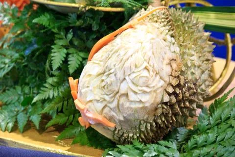 Durian carving 스톡 사진