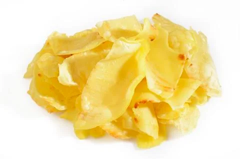 Durian chips on white background Stock Photos