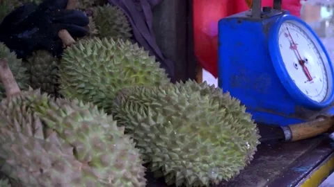 Durian Cutting Stock Footage 141397591