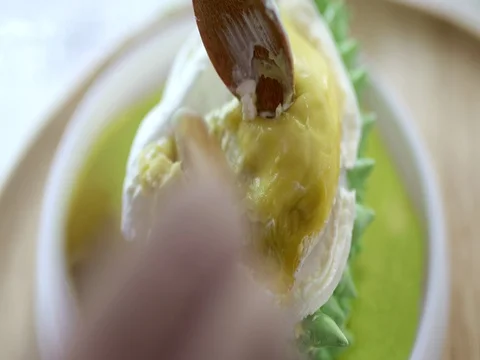 Durian fruit cake Stock Footage 76635529