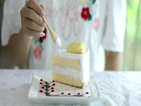 Durian fruit cake Stock Footage 76635808