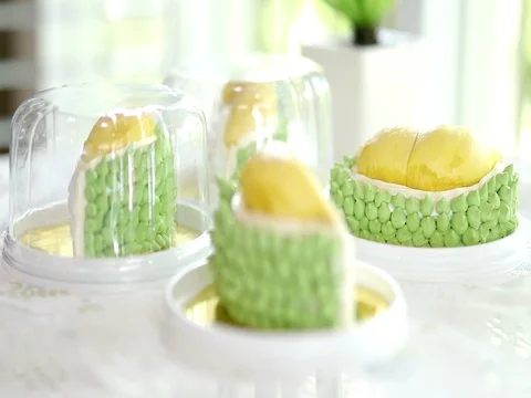 Durian fruit cake Stock Footage 76637585