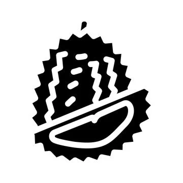 Durian fruit glyph icon vector illustration Stock Illustration