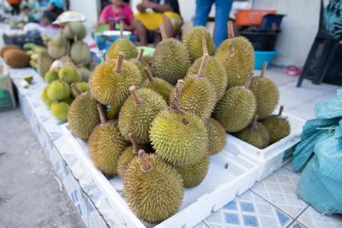 Durian Fruit market Stock Photos