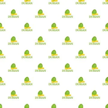 Durian fruit pattern creating a seamless background Stock Illustration