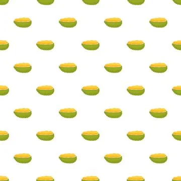 Durian fruit pattern creating a tropical food background Illustrazione stock
