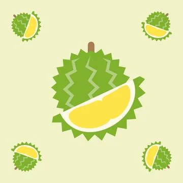 Durian fruit seamless for pattern fabric, simple durian fruit cute repeat i.. Stock Illustration