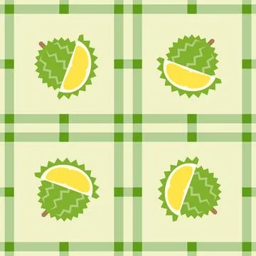 Durian fruit seamless for pattern fabric, simple durian fruit cute repeat i.. Illustrazione stock