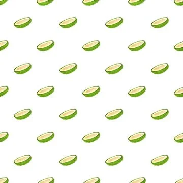 Durian fruit slice repeating seamless pattern Stock Illustration