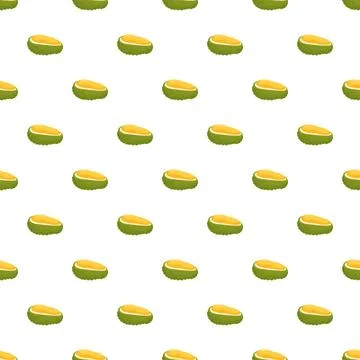 Durian fruit slice repeating seamless pattern Stock Illustration