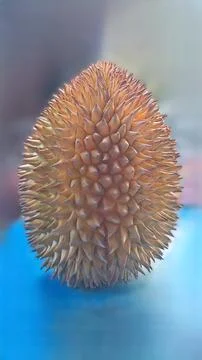 Durian Fruit Spiky Shell Close Up Stock Photos