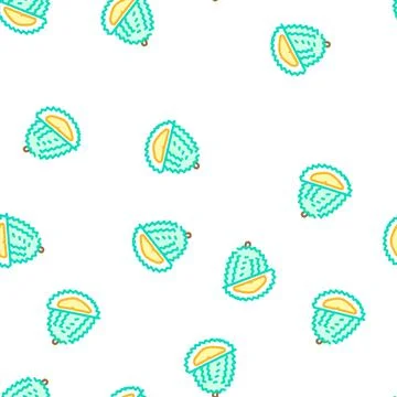 Durian fruit vector seamless pattern Illustrazione stock