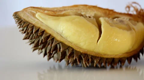 Durian moving across table with reflection Stock Footage 2296519