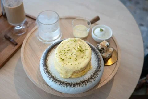 Durian Souffle set Stock Photos