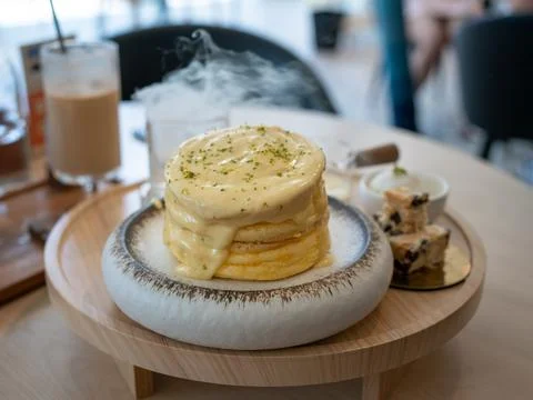 Durian Souffle set Stock Photos