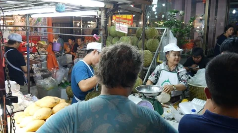 Durian Stall, Thailand 库存影片 106924751