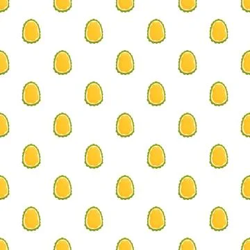 Durian tropical fruit seamless pattern on white background Stock Illustration