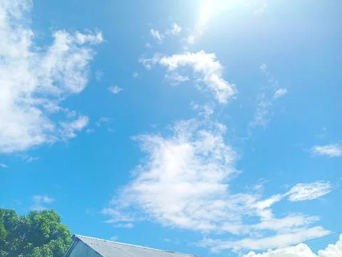 During the day in the uniquely patterned cloud village Stock Photos