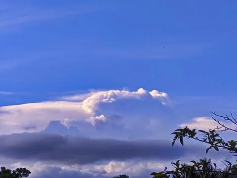 During the day when the sky is clear with few clouds Фото